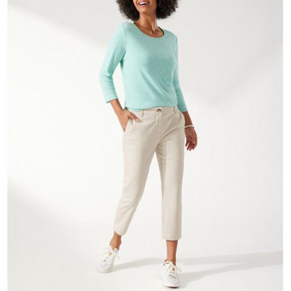 Tommy Bahama Women's Khaki Sand Boracay Cropped Pants Size 14 - Picture 8 of 9